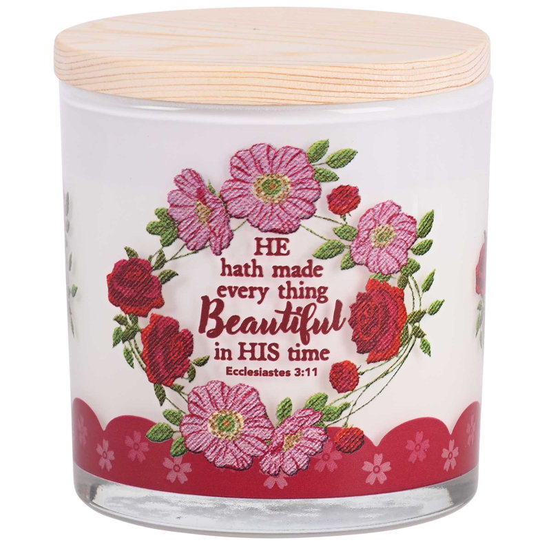 Bougie de soja à motif floral 13 oz
