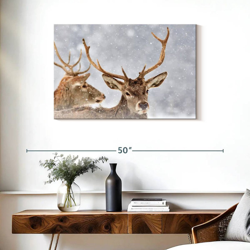 Cerf rouge d'hiver Brampt, H 24 po x l 36 po