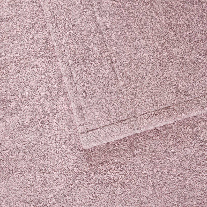 Pink Cotton Terry Cloth Mid-Calf Bathrobe with Pockets