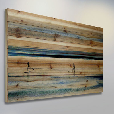 «Surfboard Paddling» par Parvez Taj, reproduction sur bois