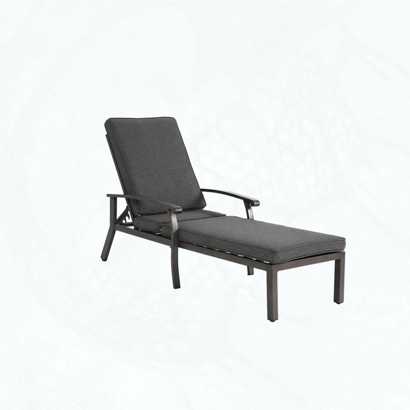 Méridienne en aluminium coulé - durable et réglable pour un confort extérieur, Gris