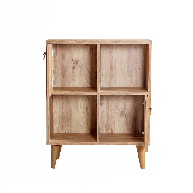 Uttoxeter 95cm H x 77cm W Cube Bookcase, Natural/Grey