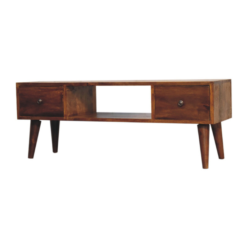 Table basse en bois massif classique châtaignier