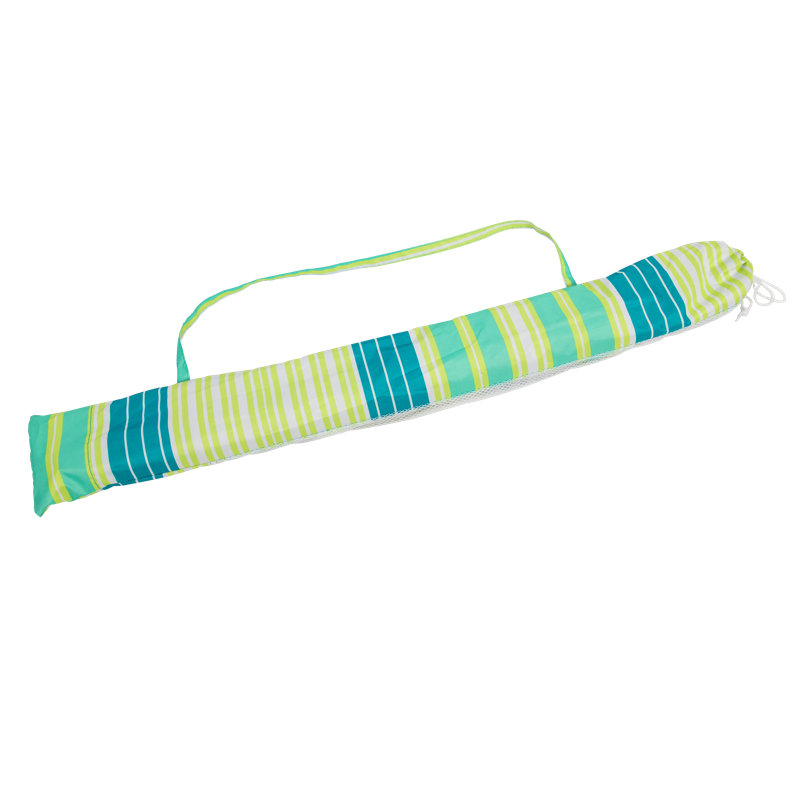 6 ft. Multicolor Beach Umbrella with White Steel Frame