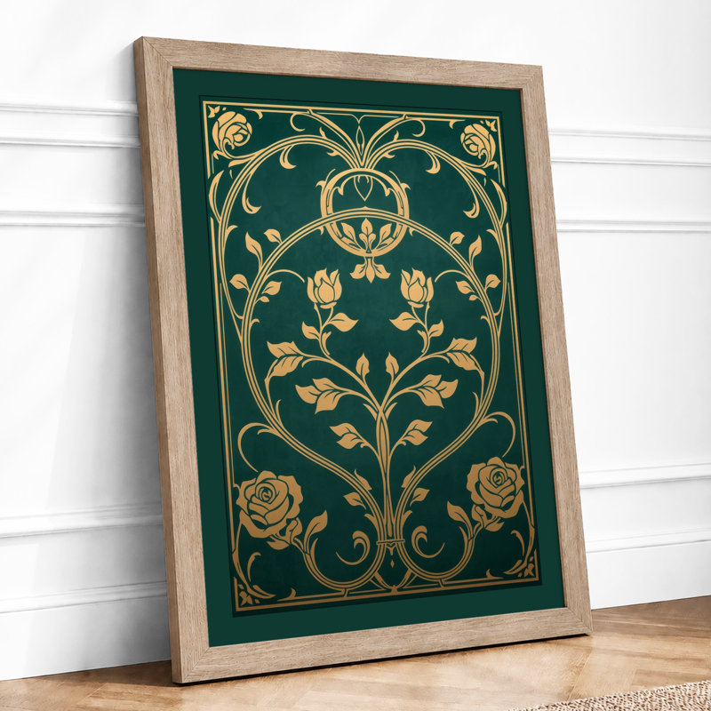 Gilded Urn Botanical - Framed Print, Oak, A4 - 29.7 x 21.0 cm