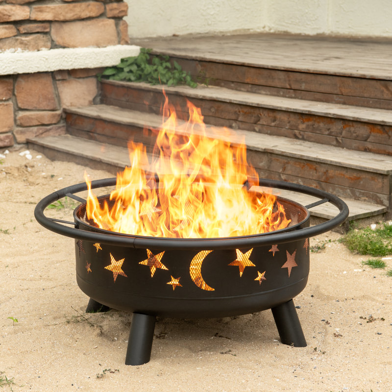 Steel Wood Burning Outdoor Fire Pit, 21.9" H x 37.6" W