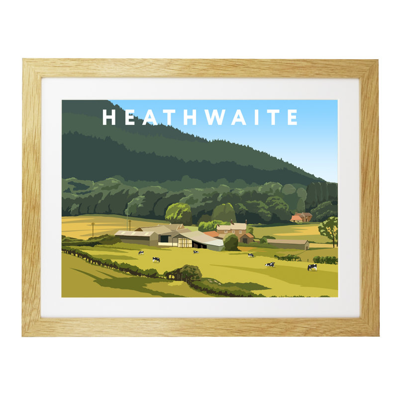 Heathwaite by Richard O'Neil - Print, 33.5 cm H x 43.5 cm W x 2.2 cm D, Oak Wood Frame