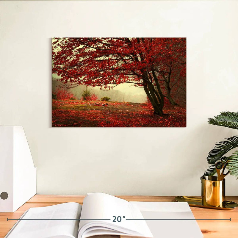 Harnek arbre rouge automne, H 8 po x l 12 po