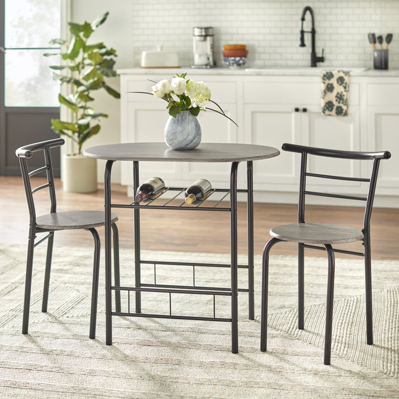 Volmer 3 - Piece  Dining Set, Black