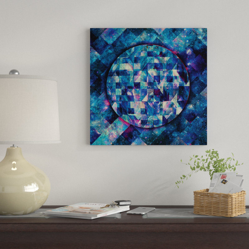 « geometric abstract galaxy ii » par barruf, reproduction d’impression sur toile tendue, H 16 po x l 16 po x P 1 po, Blanc