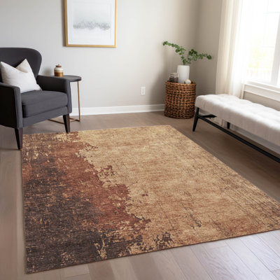Tapis paprika Xhevrie intérieur / extérieur lavable à la machine