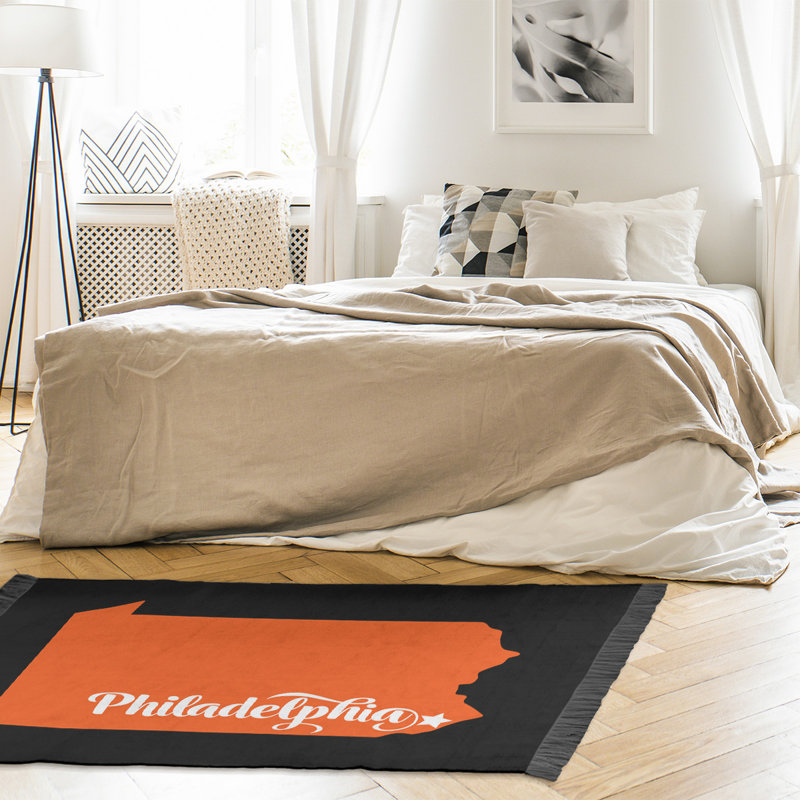 Tapis orange/noir philadelphia sports