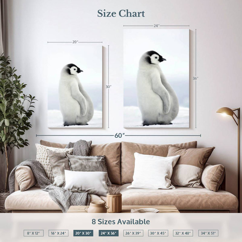 Adorable bébé pingouin Brampt, H 36 po x l 24 po