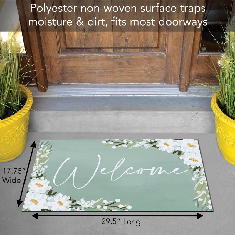 Tapis d'entrée / extérieur Floral Welcome