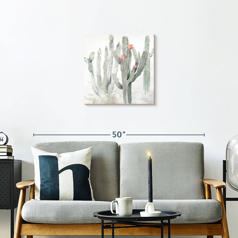 Harnek cactus jardin gris rosé II, H 20 po x l 20 po