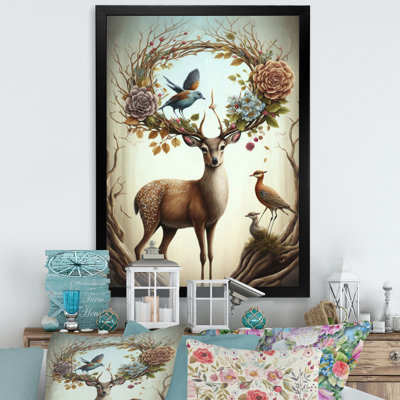 «Avalynn Deer With Blooming Antler IV», reproduction sur toile