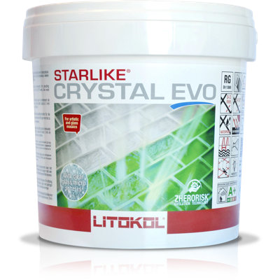The Tile Doctor Starlike Crystal EVO 700 Glass - Litokol Epoxy Translucent Grout for Tile. Wall or Gloor Tile Epoxy Grout- 5.5 lbs