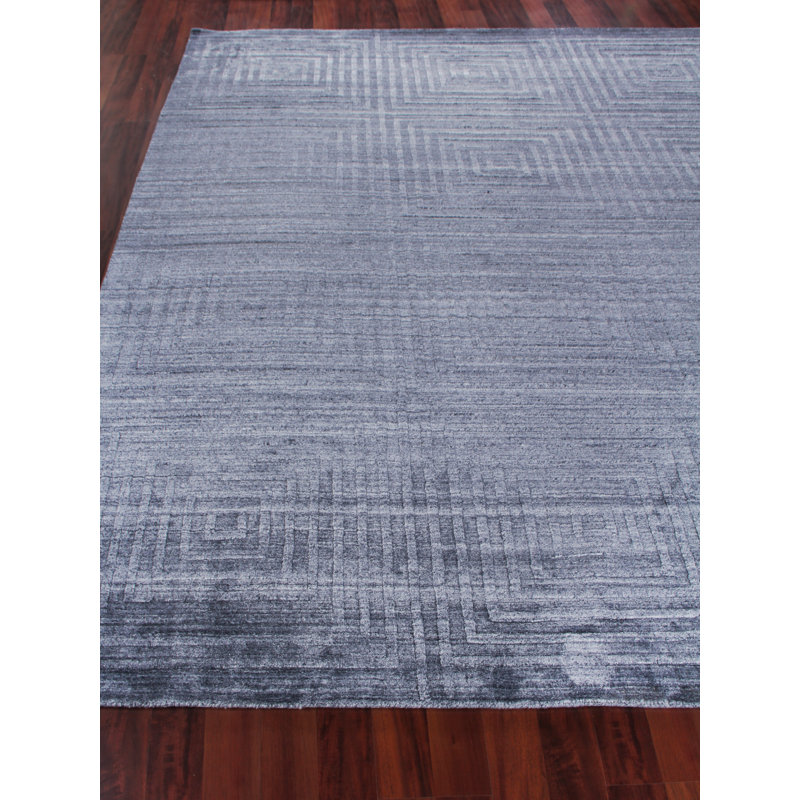 Castelli Geometric Area Rug in Light Silver, Rectangle 10' x 14', Charcoal