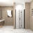32 "x 72" Bifold Shower Door, 1/4"(6mm) Tempered Glass, Matte Black Aluminum Frame, Explosion Proof Film-120284321