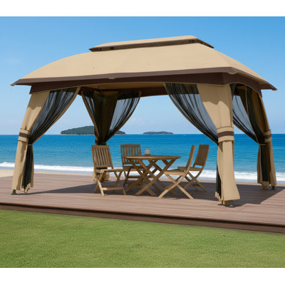 Large & Spacious Outdoor Gazebo Canopy Shelter,Patio Gazebo,with Netting,Vented Roof