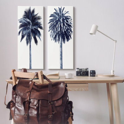 Ensemble d'art mural moderne sur toile 2 pièces Modern Modern Palms par Devon Davis