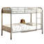 Finition argentée Lit superposé simple au-dessus de simple avec structure en métal Rails de dessus de lit attachés gigogne - non inclus-268203687