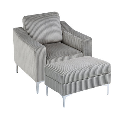 Canapé modulaire convertible en velours côtelé avec repose-pieds et canapé modulaire