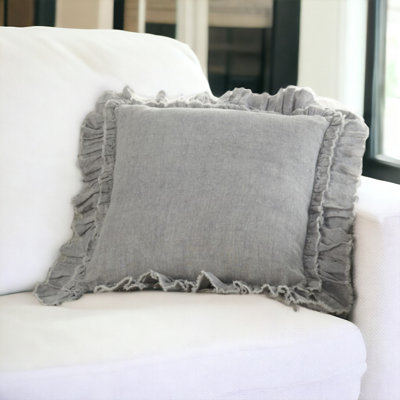 24" Pillow With Ruffled Edges