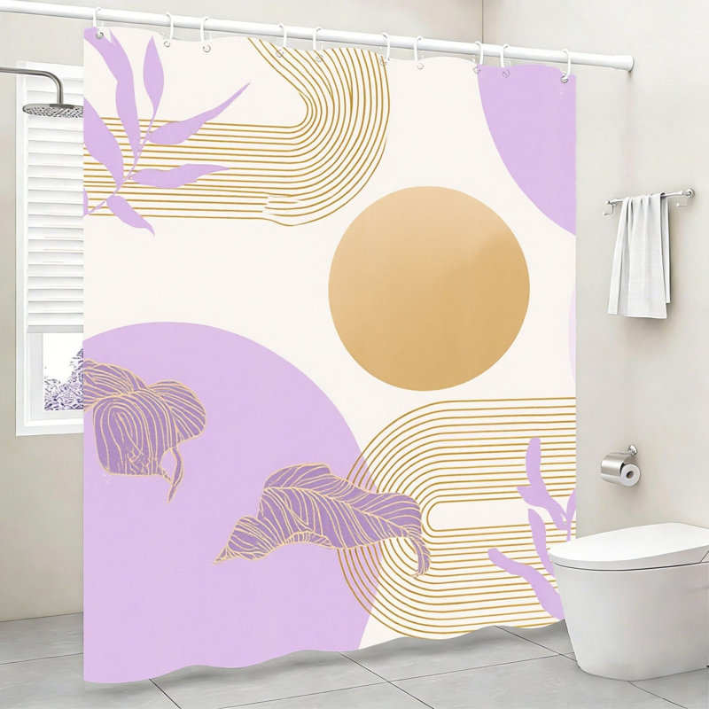 Rideau de bain Abstract, Purple/Gold Abstract