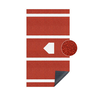 Tapis de baseball de qualité supérieure - 12 X 6 pi, intérieur extérieur, portable, fond en caoutchouc antidérapant, plaque de base, formation de lanceur de batterie