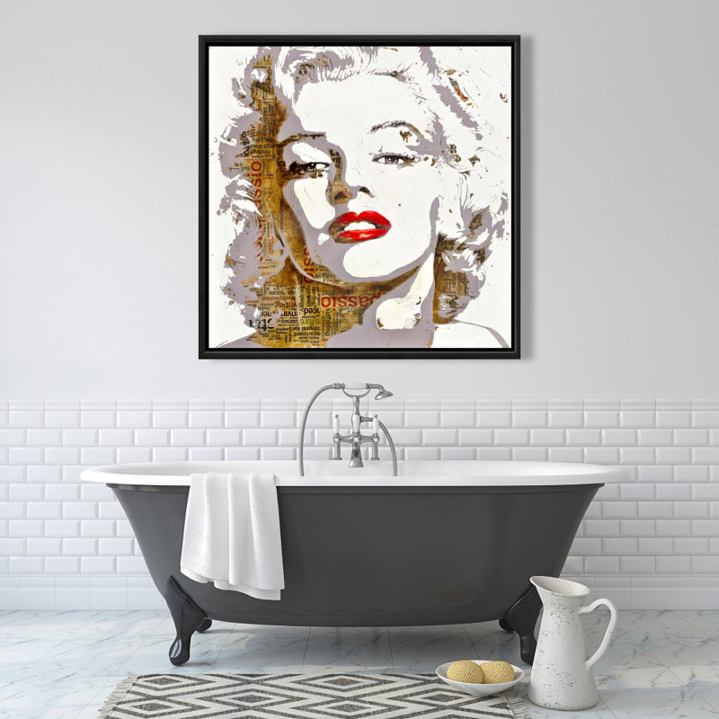 Marilyn Monroe Typography  Livingroom Framed Canvas Decor