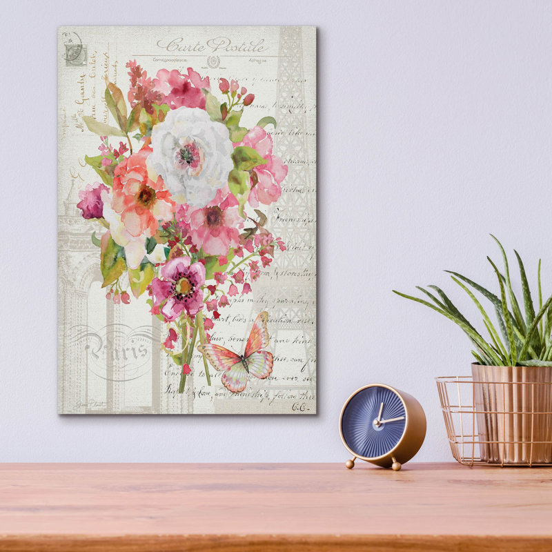 «Bouquet Francais B» par Jean Plout, art mural en verre acrylique, H 16 po x l 12 po x P 0,13 po
