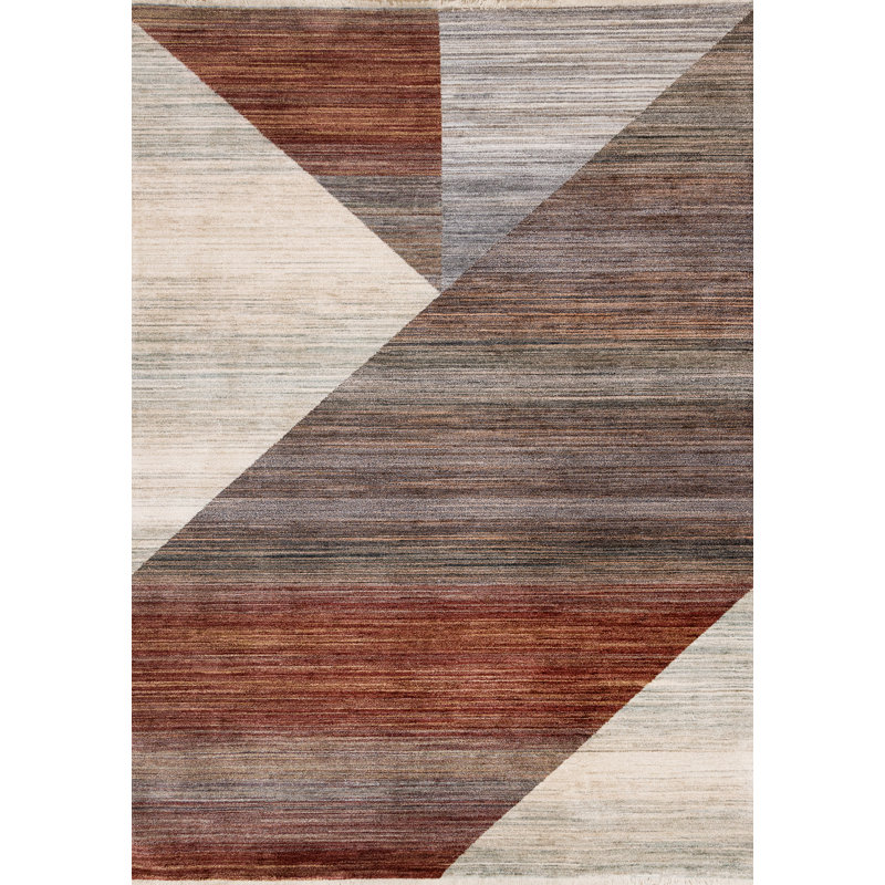 Tapis à motif géométrique antidérapant Orenda, Rectangle 7 pi 10 po x 10 pi 2 po