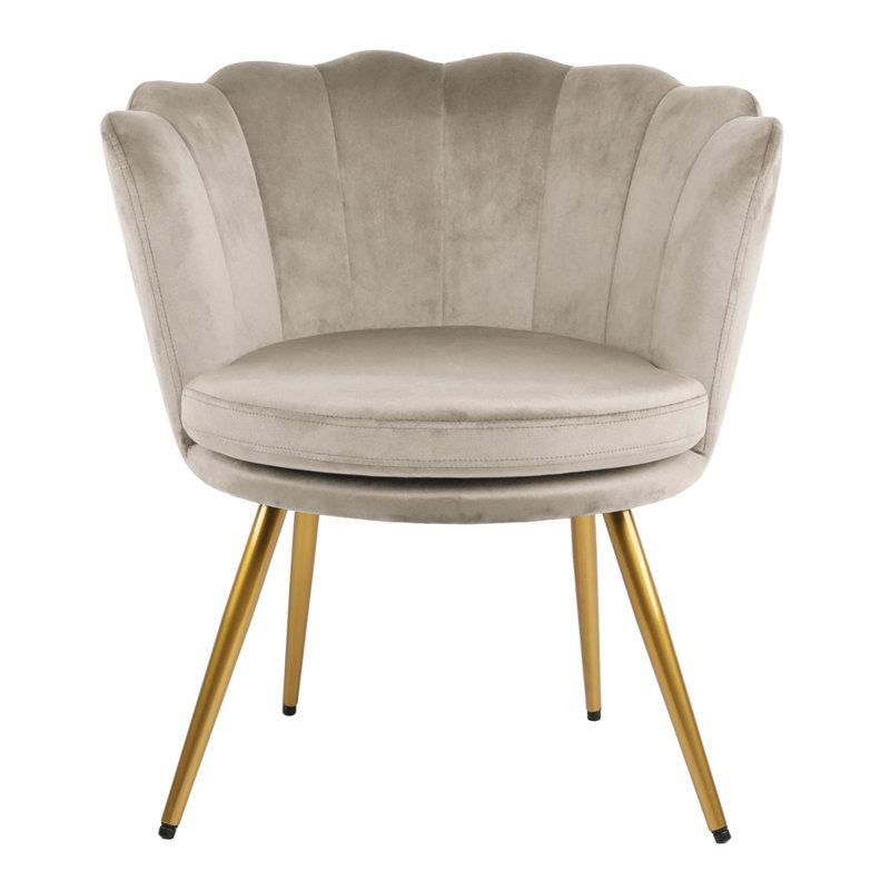 Octavius Velvet Barrel Chair, Beige
