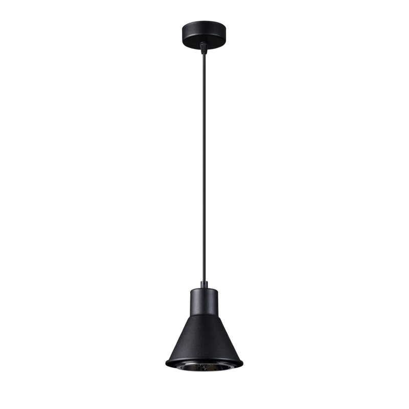 Bertus 1 - Light Stainless Steel Pendant, Black
