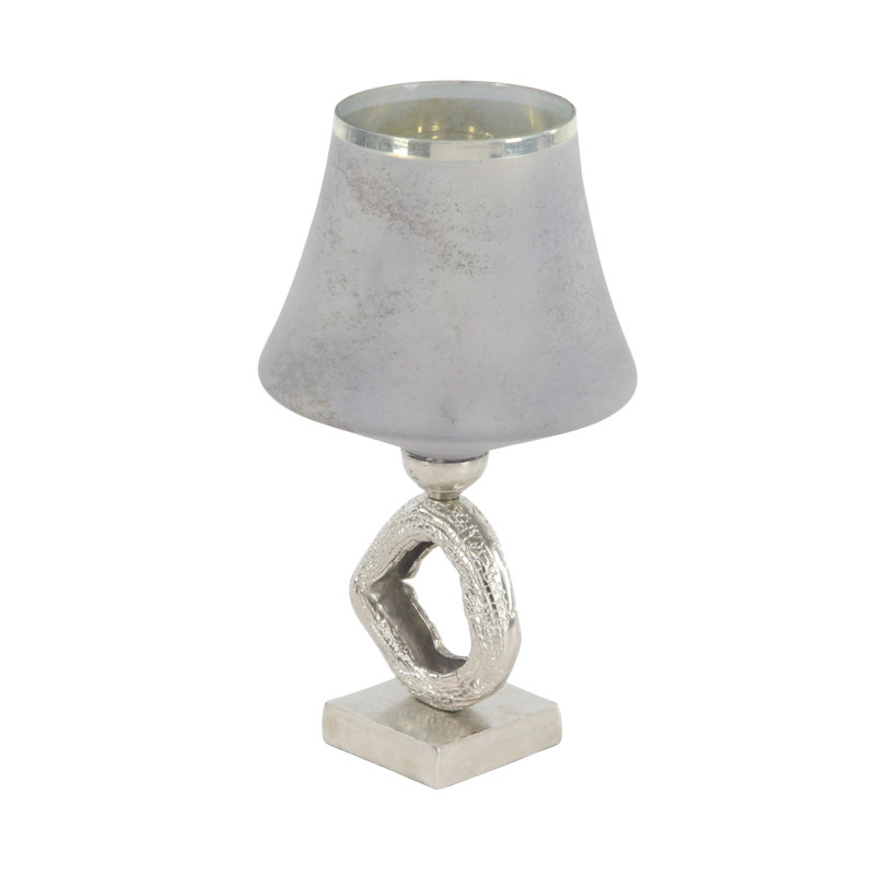 Ouragan en verre à lampe contemporaine, H 16 po x l 9 po x P 7 po