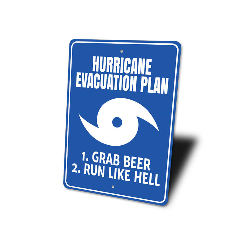 Plaque en aluminium Hurricane Evacuation, H 18 po x l 12 po x P 0,06 po