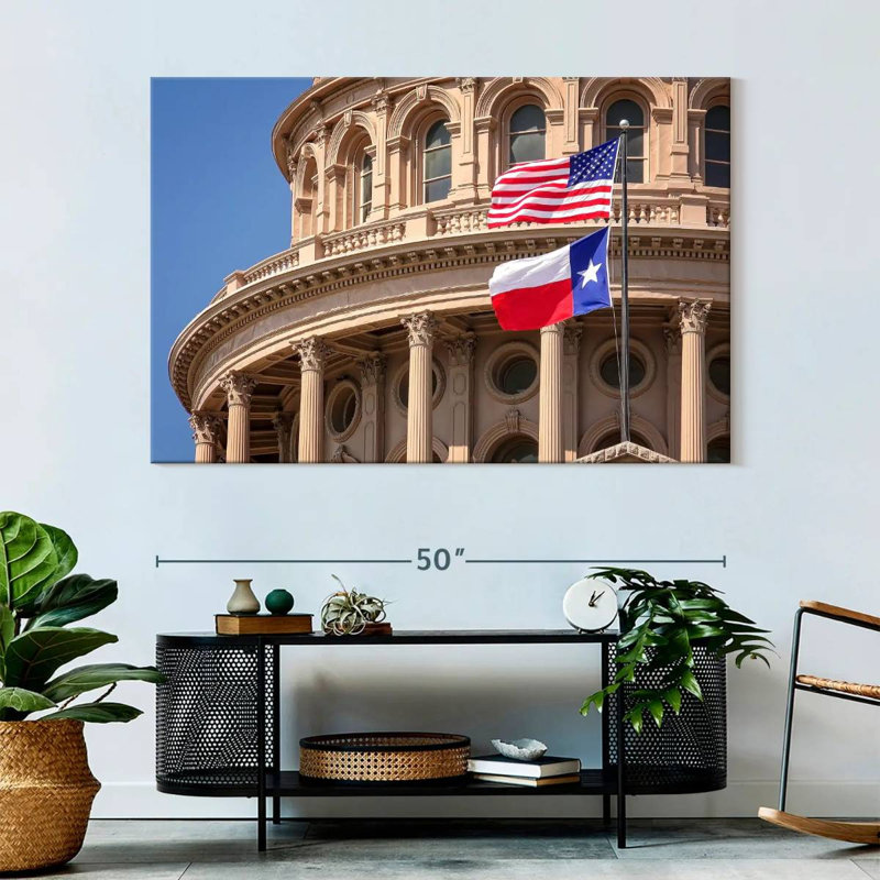 Nicci Texas Capitol Flags, 34" H x 51" W