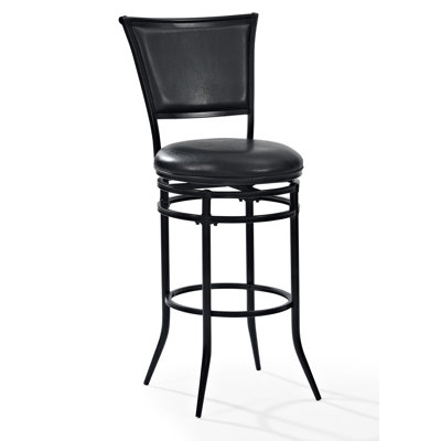 Massena Swivel Upholstered Microfiber / Microsuede Counter Stool with Steel Frame