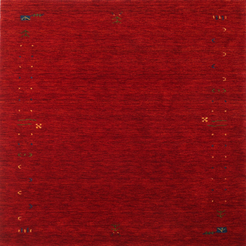 Tapis de zone rouge contemporaine, Carré 6 pi