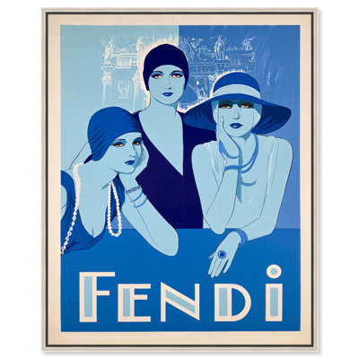 «Blue Belles of Fashion», reproduction d'art sur toile par Art Remedy