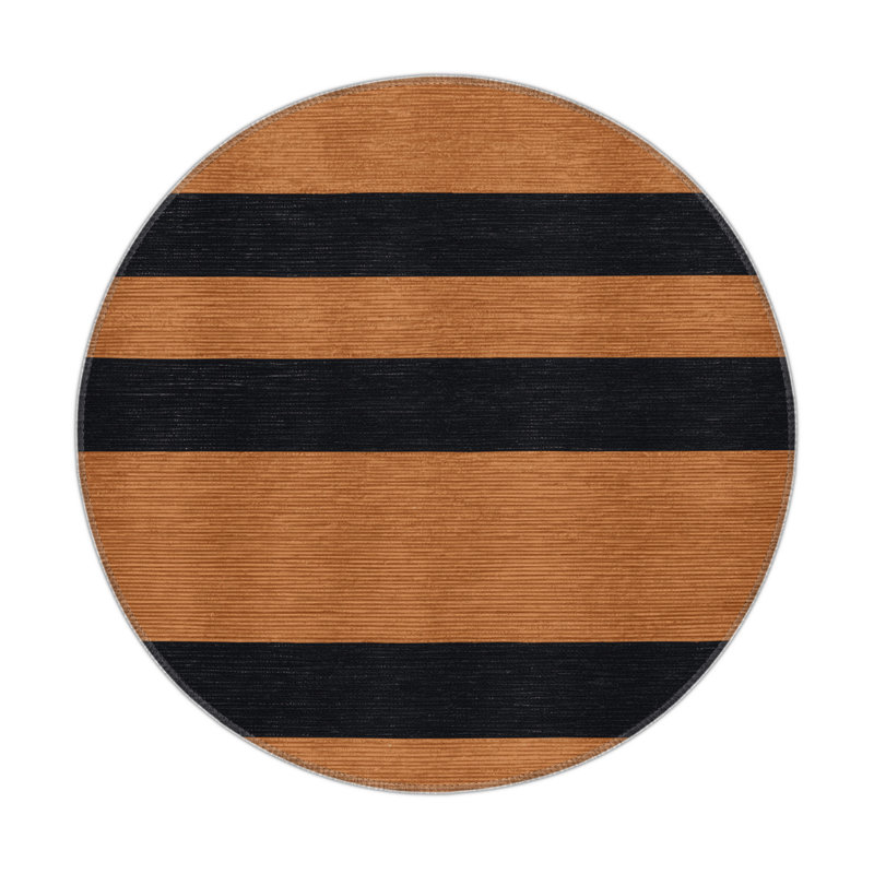 HorizontalStripes Gray Indoor and Outdoor Area Rug, Rectangle 5' x 7'