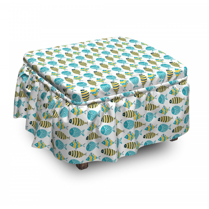 Housse pour repose-pieds dessin animé marine doodle