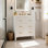 Meuble-lavabo encastré en céramique 30 po avec 3 tiroirs et fabrication en bois massif