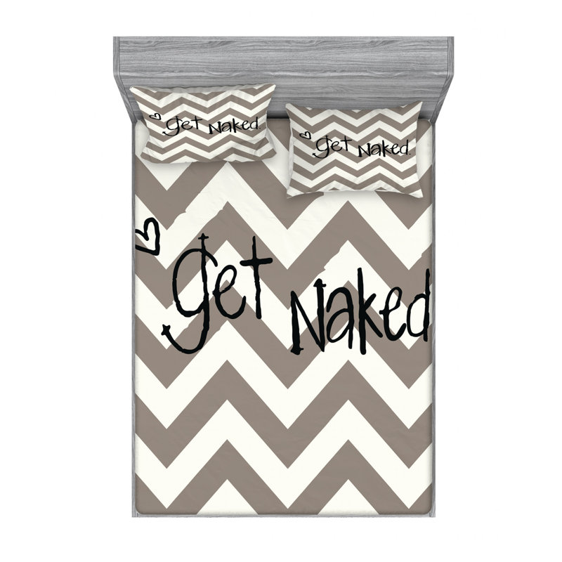 Microfiber Chevron Sheet Set, Queen Sheet Set with Fitted Sheet