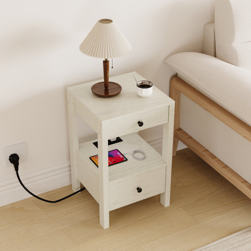 Table de chevet Rae, Cream White