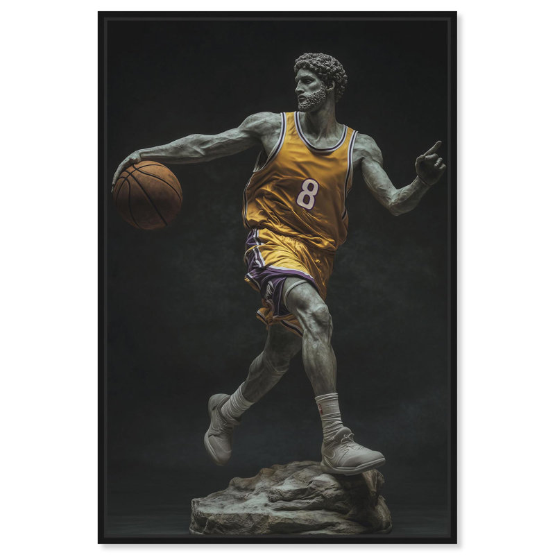 Basketball Sculpture , Cadre flottant noir, H 16 po x l 11 po