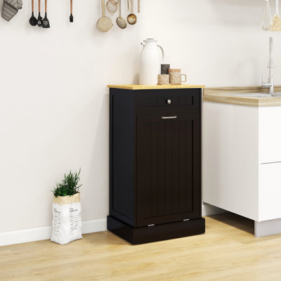 Armoire à ordures inclinable avec un tiroir et un compartiment
