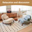 Chaise d'appoint rembourrée avec pieds en bois-130040398-130040396
