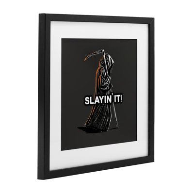 «Slayin 'It Grim Reaper», reproduction sous verre encadrée, conception de Jedco Brands, Inc.